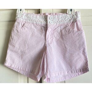 Hartstrings Girl’s Pink‎ White Seersucker Shorts Sz 6